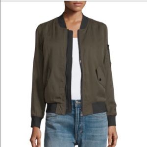 NWOT John + Jenn olive green reversible bomber jkt